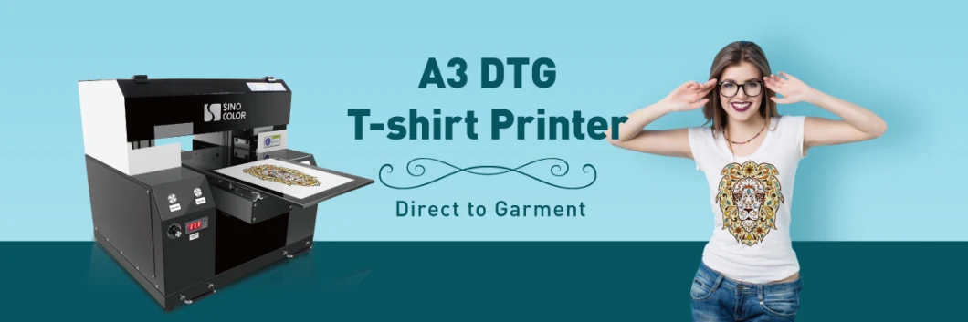 A3 A2 Size Two Heads Fast Speed 1440dpi Digital DIY DTG Printer T Shirt Printing Machine with White Ink Circulation