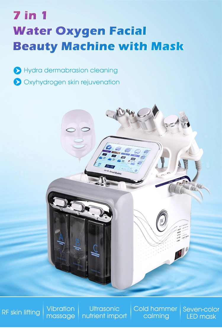 7 In1 Hydrafacial Dermabrasion Facial Skin Care Treatment Hydro Micro Dermabrasion Chinese Hydra Facial Machine with Mask