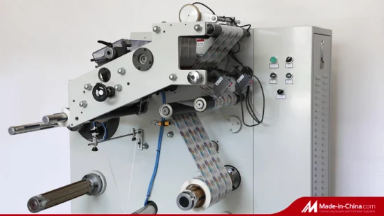 Máquina cortadora longitudinal y rebobinadora automática de banda estrecha para papel y película
