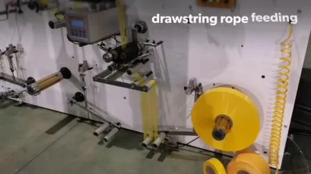 Máquina para fabricar bolsas de plástico con ruedas de alta velocidad completamente automática para bolsas de basura con cordón