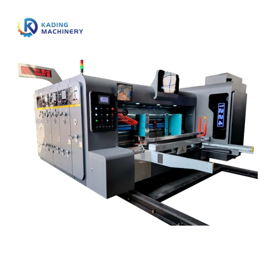 Máquina troqueladora rotativa de impresión flexográfica con ranuras para fabricación de cartón personalizada completamente automática con CE