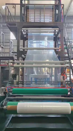 Máquina de extrusión por soplado de película plástica HDPE LDPE PP PE de película soplada biodegradable de alta velocidad completamente automática